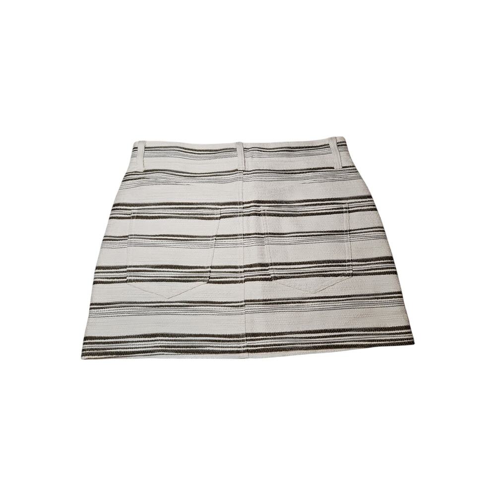 Madewell Mini Skirt in Striped Tweed Cotton Women's Size 6 - Picture 6 of 9